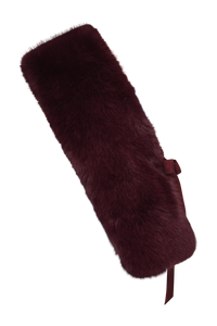 Theia Kay Faux Fox Asymmetric Stole Velvet Fig