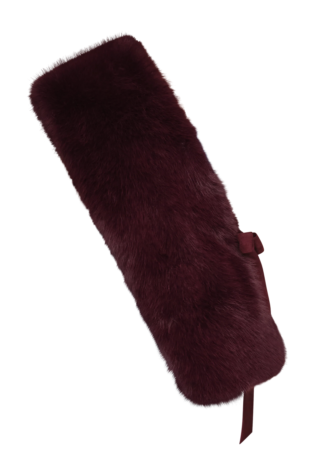 Theia Kay Faux Fox Asymmetric Stole Velvet Fig