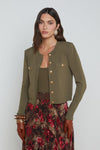 L'Agence Toulouse Crop Crew Neck Cardigan Blazer