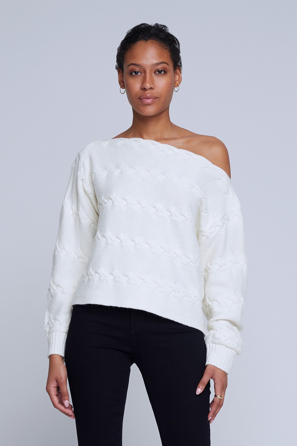 Shop L Agence Shan Off the Shoulder Sweater Tr s Chic Styling