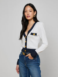 L'Agence Taya Cardigan White/Midnight