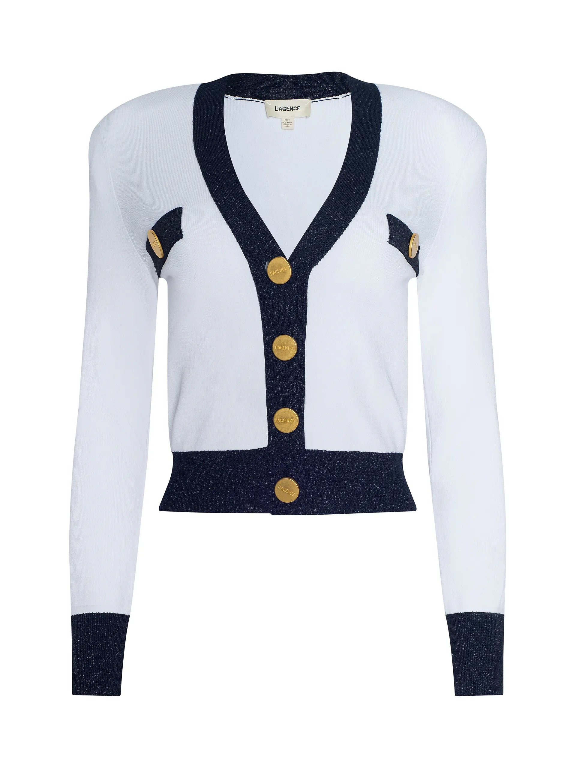 L'Agence Taya Cardigan White/Midnight