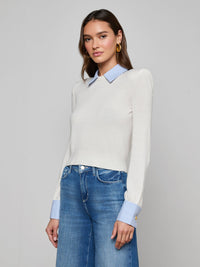 L'Agence April Poplin Collar Pullover