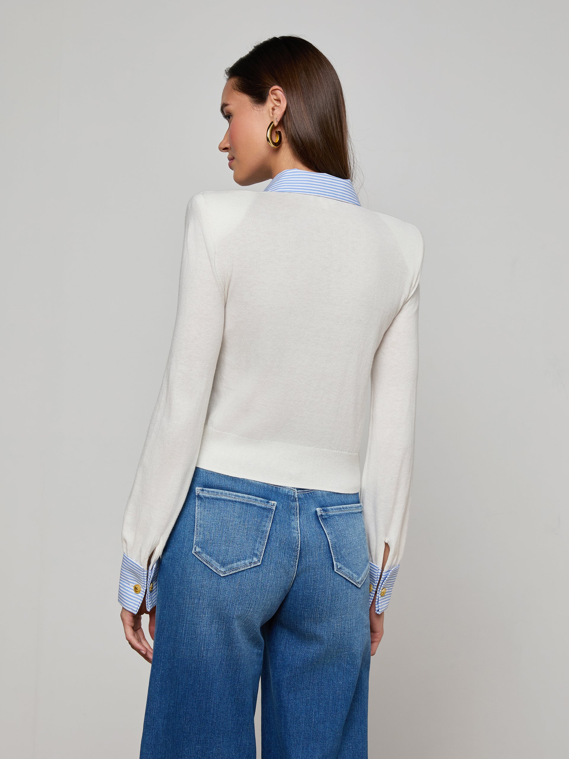 L'Agence April Poplin Collar Pullover