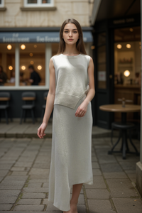 Jupe midi asymétrique en cachemire Notshy Juliette