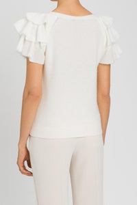 Twinset Knitted Top With Ruffled Sleeves