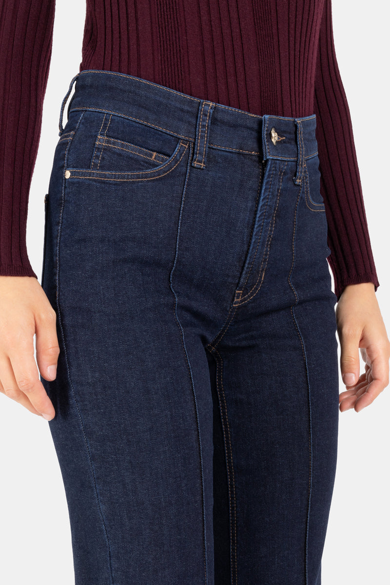 Cambio Fea Pleated Front Seam Jean