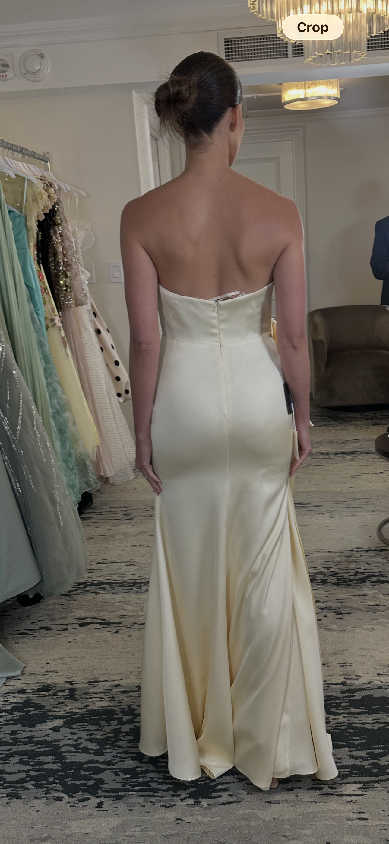 Robe Mac Duggal en satin bustier avec nœud Beurre