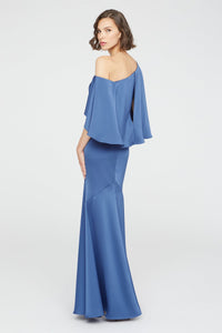 Theia Kia Cape Fit and Flare Gown