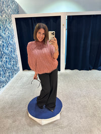 Greta Constantine Laja FKN Capsleeve Cowl Neck Top Tan