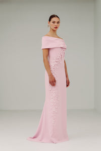 Catherine Regehr Off Shoulder Gown with Floral Bodice