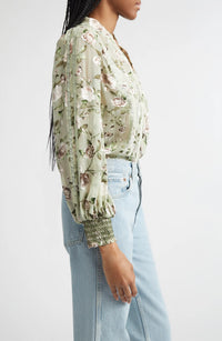 Chemise Arlette avec bordure en dentelle florale Alice + Olivia