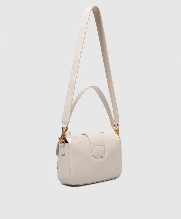 Sac messager en cuir Twinset avec appliqués en fleurs