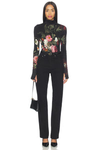 Alice & Olivia Delania Long Sleeve Turtle Neck Top