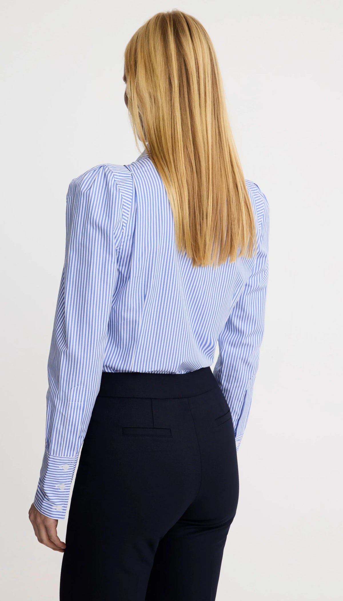 Smythe Box Pleat Shirt Blue Oxford