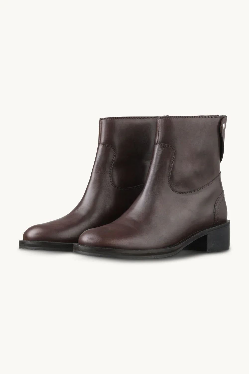 Ilse Jacobsen Leather Ankle Boots - Brown Black