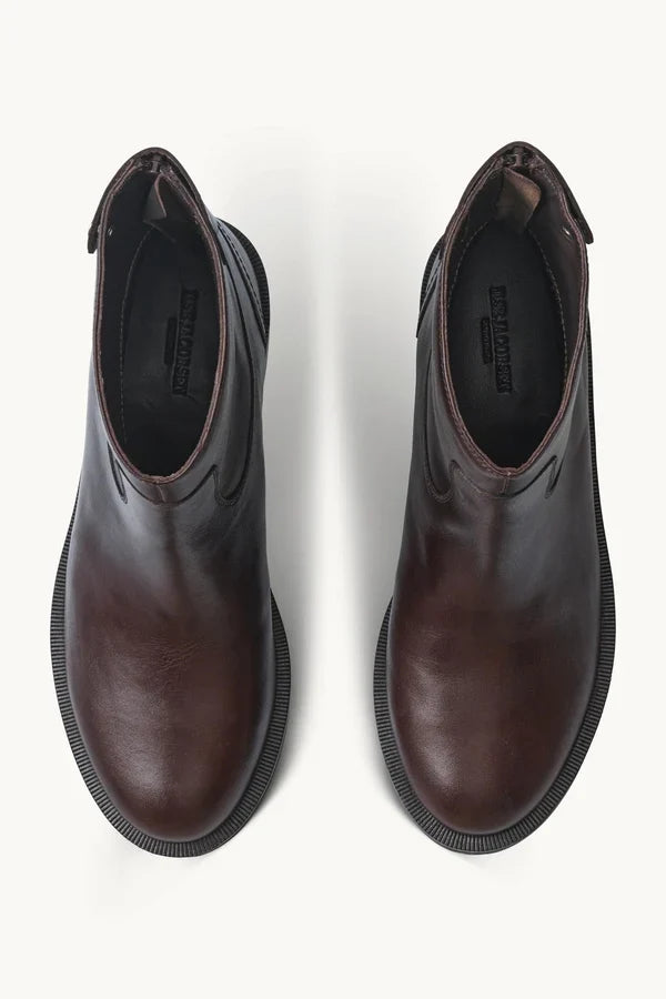 Ilse Jacobsen Leather Ankle Boots - Brown Black