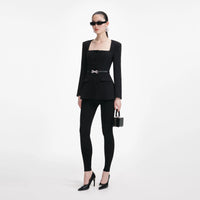 Top ajusté en crêpe autoportrait