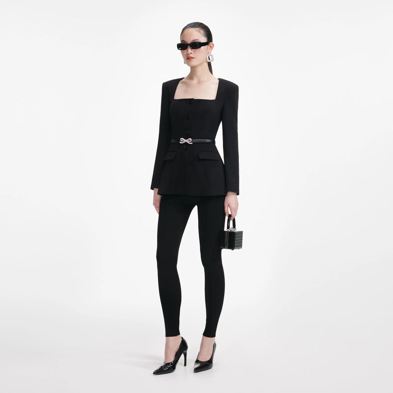 Top ajusté en crêpe autoportrait