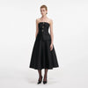 Self-Portrait Taffeta Bandeau Midi Dress