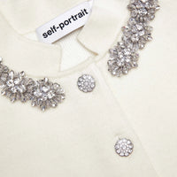 Robe midi en laine tricotée à basque autoportrait