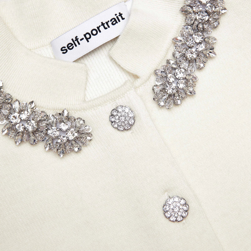 Robe midi en laine tricotée à basque autoportrait