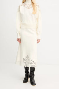 Pull à col polo en dentelle Twinset