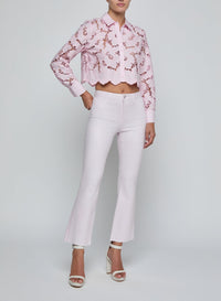 L'Agence Seychelle Cropped Pale Cameo Pink Blouse