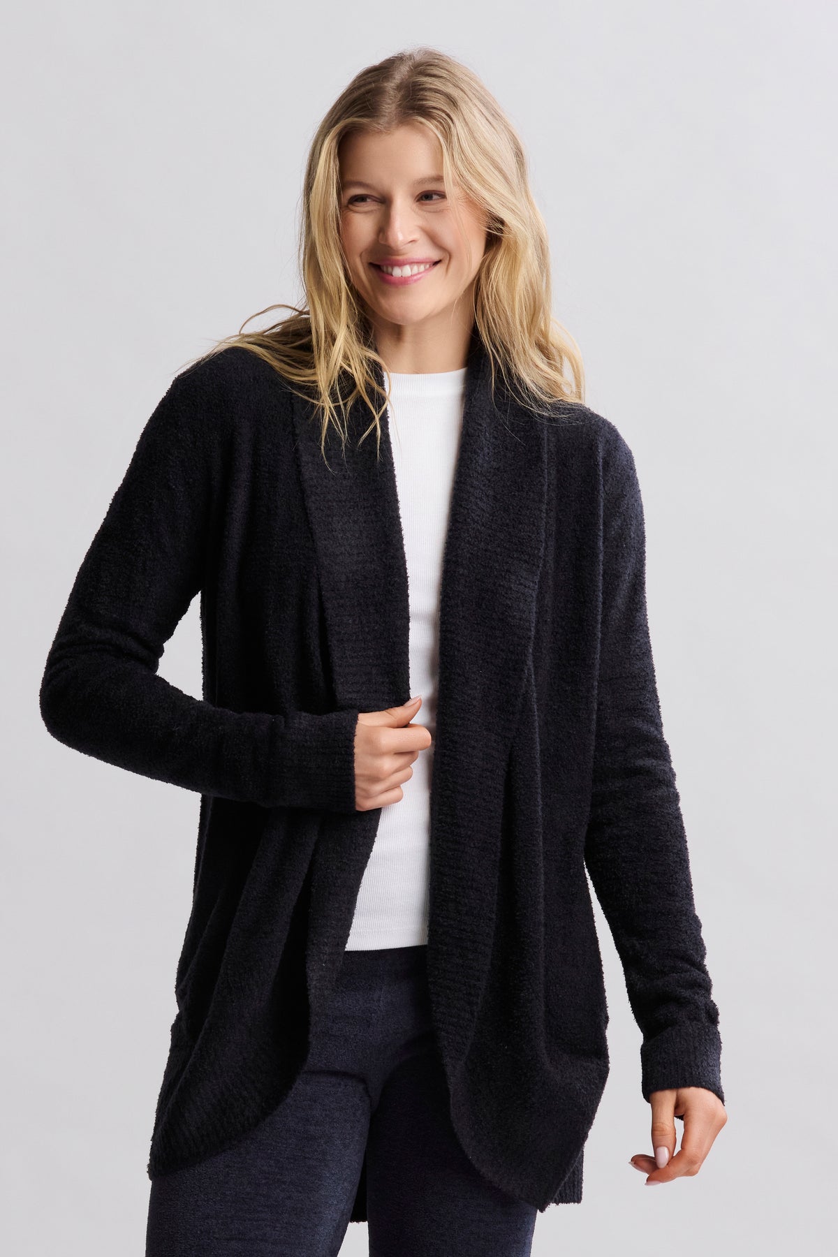 Barefoot Dreams Womens Circle Cardi Black