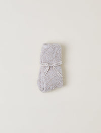 Barefoot Dreams Women's Cozychic Heathered Socks Stone/White