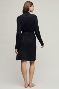 Barefoot Dreams Ultra Light Ribbed Robe Black