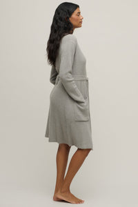 Barefoot Dreams Lite Ribbed Robe Dove Gray