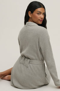 Barefoot Dreams Lite Ribbed Robe Dove Gray