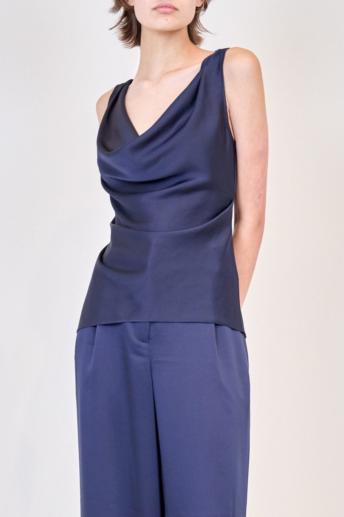 Simkhai Nubia Draped Woven Top