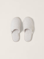 Barefoot Dreams Women's Cozychic Unisex Slipper Stone/White