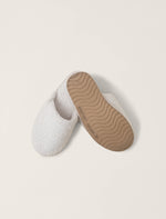 Barefoot Dreams Women's Cozychic Unisex Slipper Stone/White