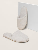 Barefoot Dreams Women's Cozychic Unisex Slipper Stone/White