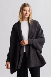 Barefoot Dreams Womens Cozychic Blanket Wrap Carbon
