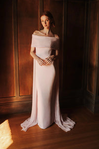 Catherine Regehr Off Shoulder Ripple Collar Gown