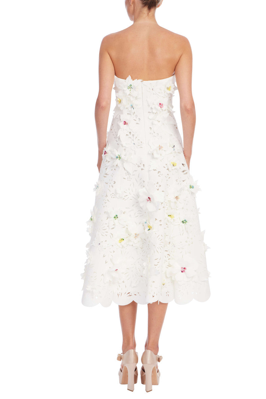 Badgley Mischka Scuba Appl Midi Light Ivory