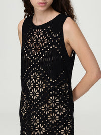 Robe courte en crochet à fleurs Twinset