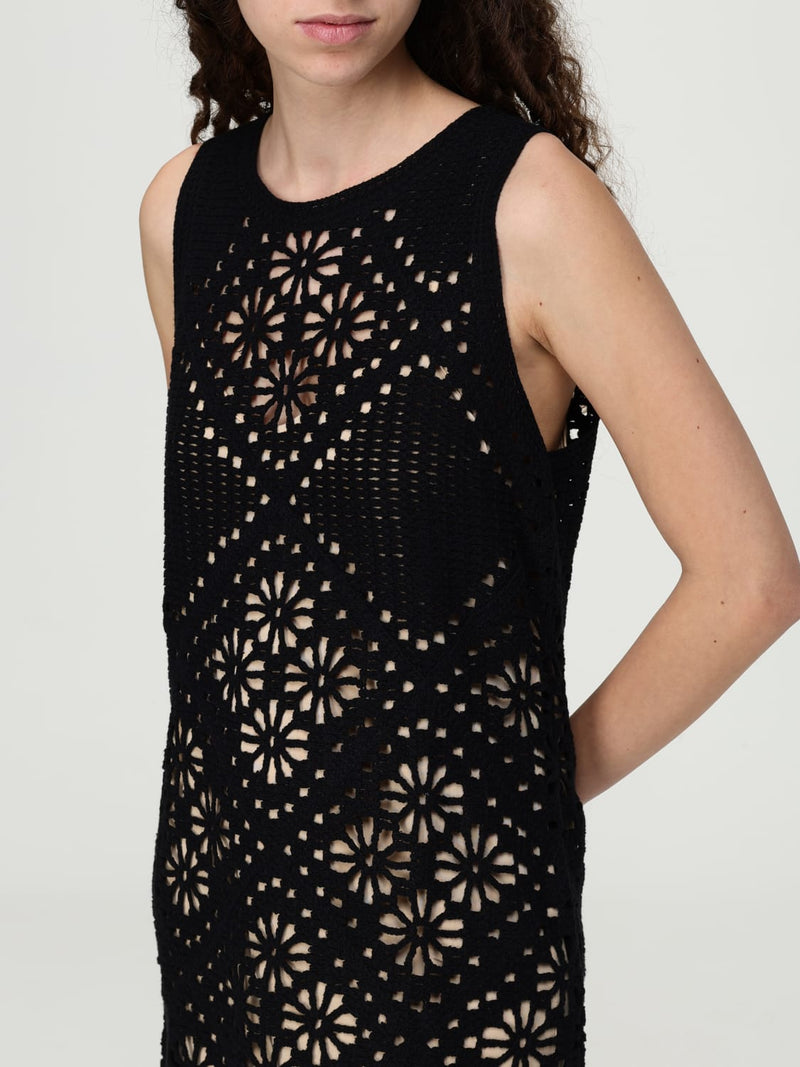 Robe courte en crochet à fleurs Twinset