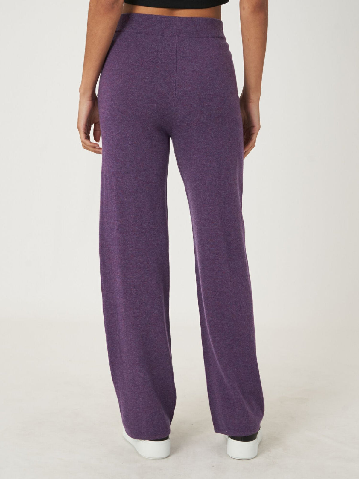 Repeat cashmere wool wide leg knitted pants