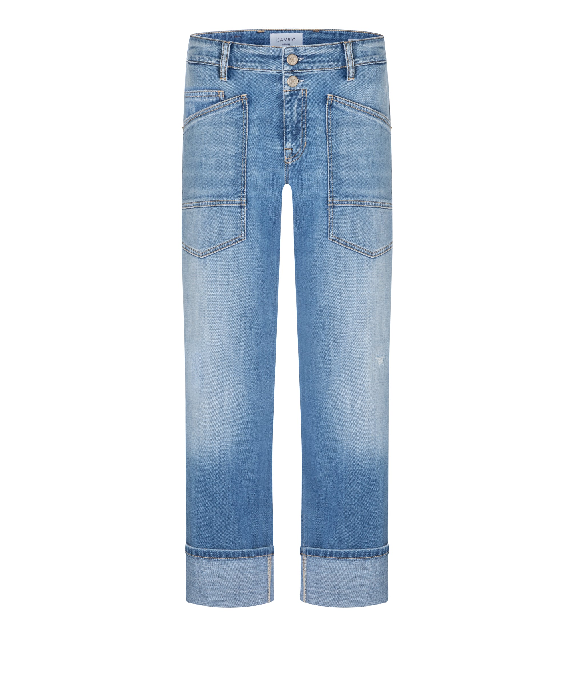 Cambio Giuli Utility Cuffed Straight Leg Jeans