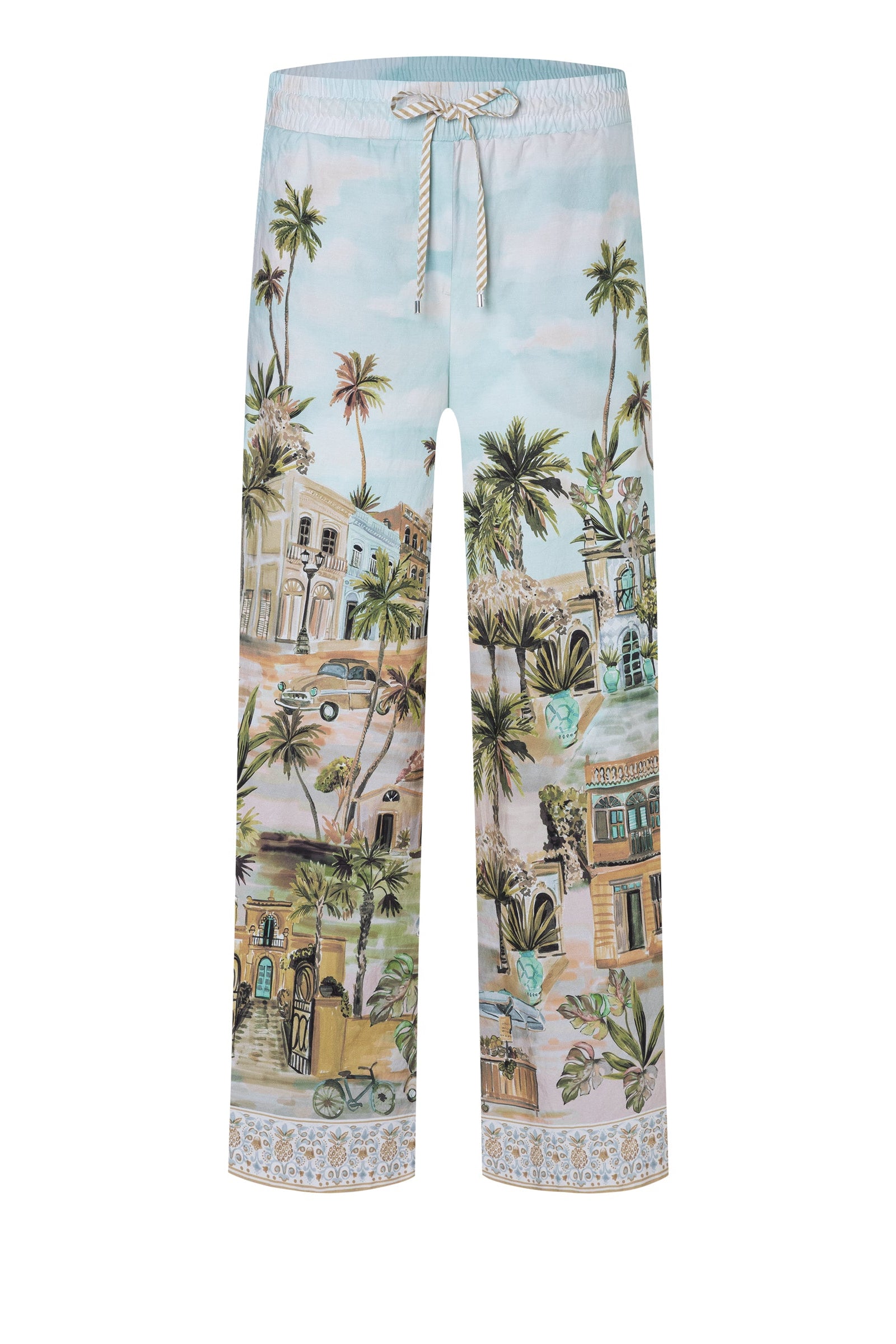 Cambio Candice Pant Pale Pastels Caribbean Print