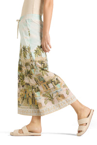Cambio Candice Pant Pale Pastels Caribbean Print