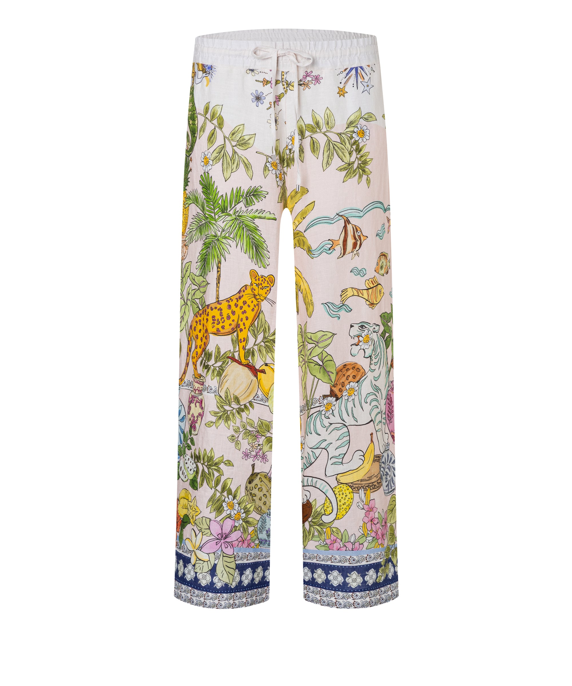 Cambio Candice Plain Pant Colourfull Indian Jungle