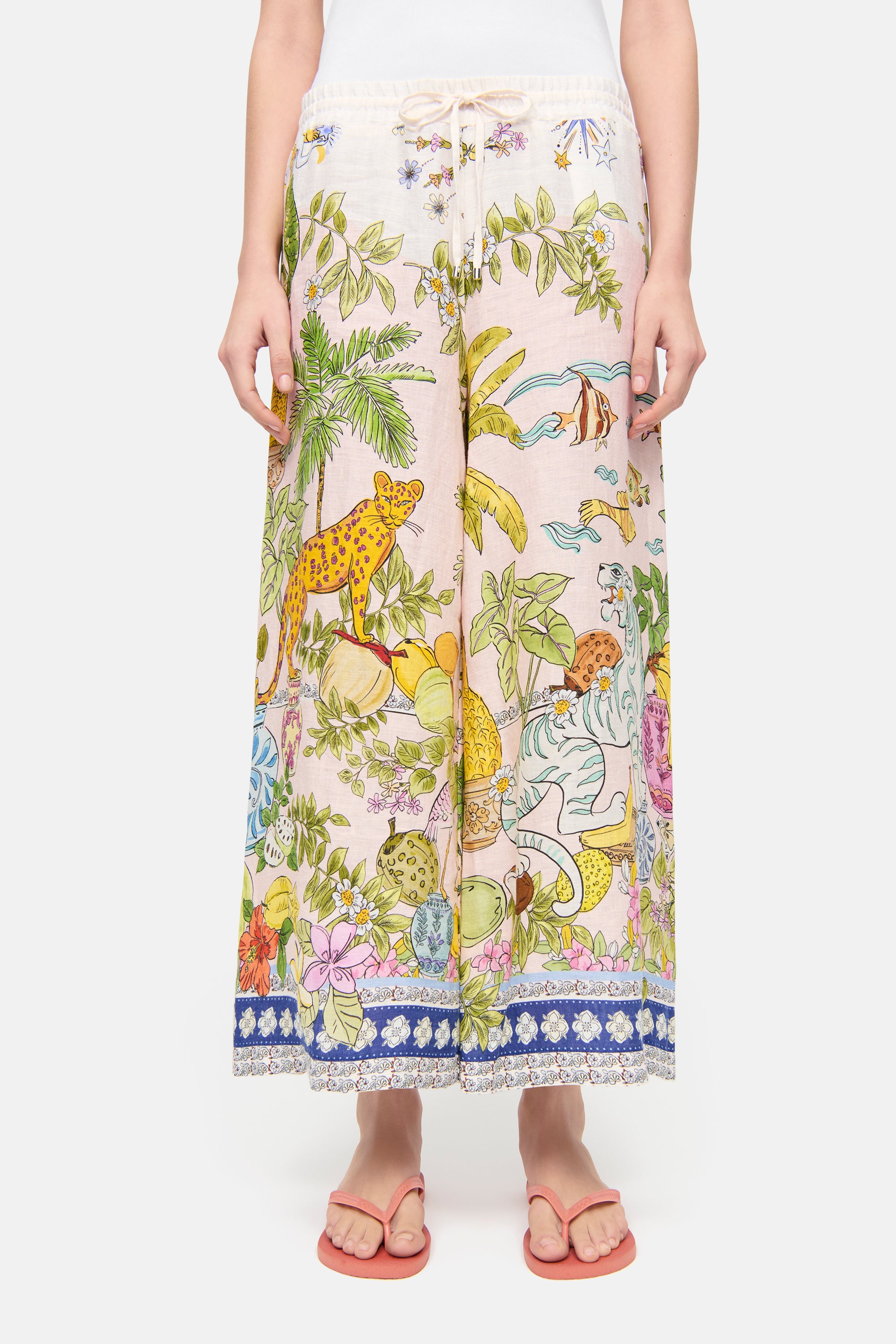 Cambio Candice Plain Pant Colourfull Indian Jungle