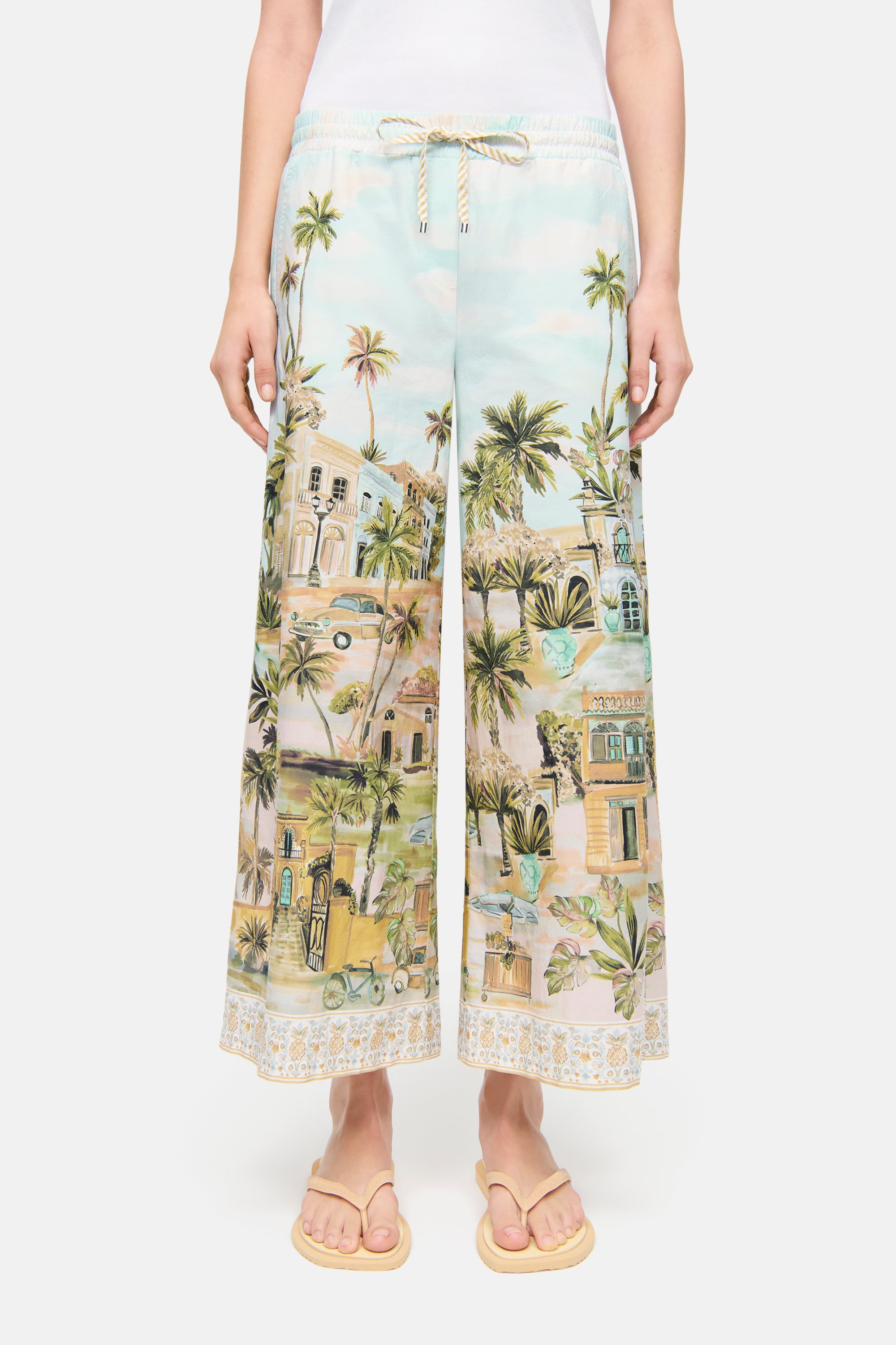 Cambio Candice Pant Pale Pastels Caribbean Print
