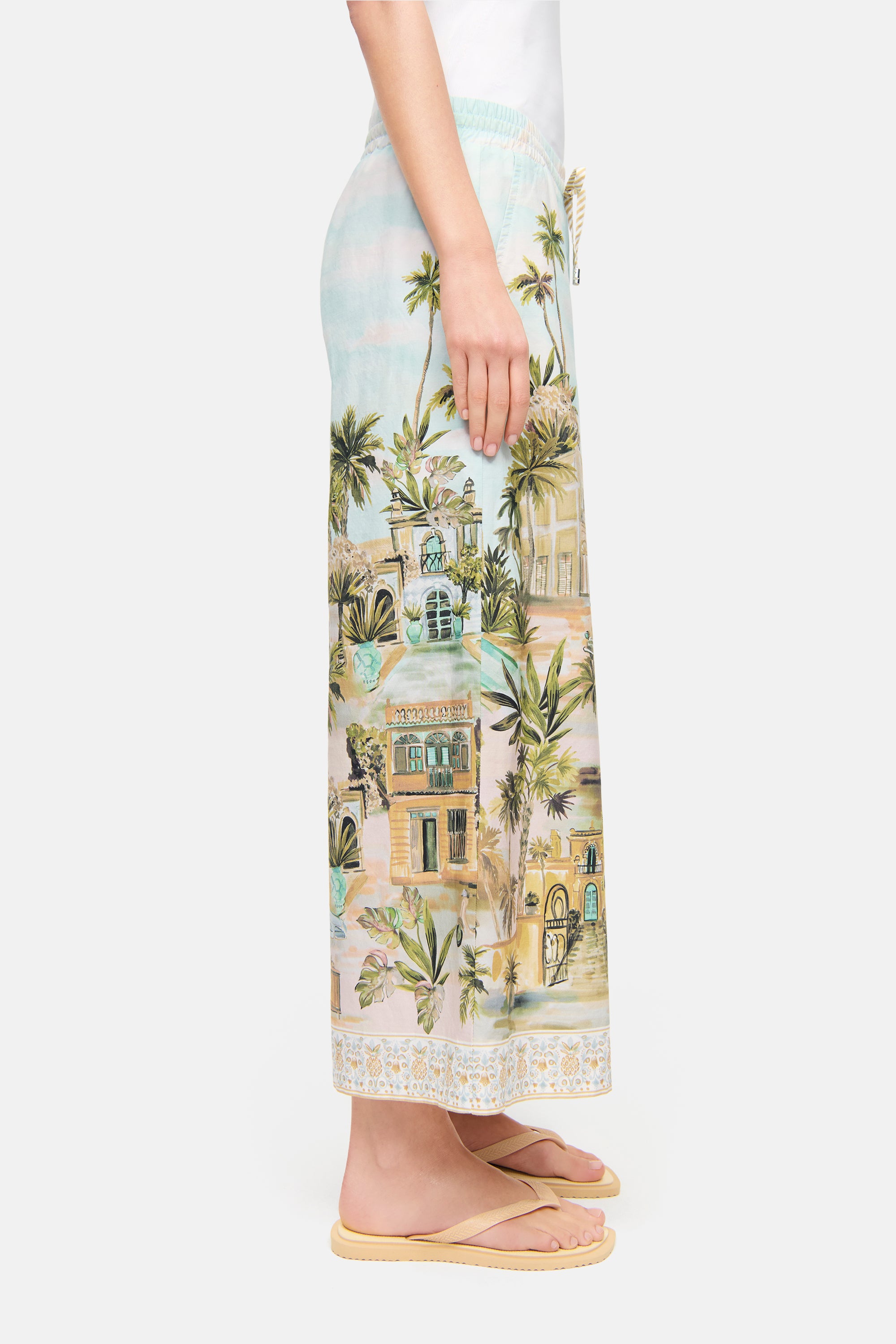 Cambio Candice Pant Pale Pastels Caribbean Print
